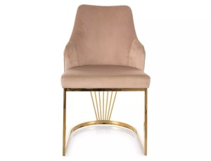 SCAUN DINING/LIVING ALURE VELVET, BEJ BLUVEL 28, CONFECTIONAT DIN METAL SI CATIFEA, STIL MODERN - Img 6