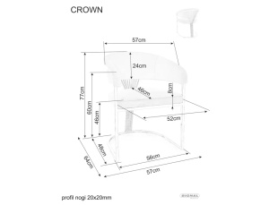 SCAUN DINING/LIVING CROWN BEJ BLUVEL 22/AURIU, CONFECTIONAT DIN METAL SI CATIFEA, STIL MODERN - Img 6