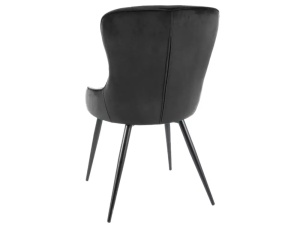 SCAUN DINING LOTUS, NEGRU BLUVEL 19/NEGRU MAT, TAPITERIE DIN CATIFEA SI PICIOARE DIN METAL, STIL MODERN - Img 4