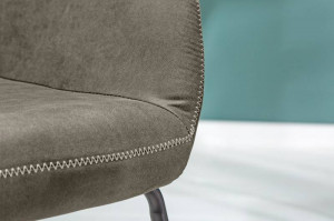 SCAUN DINING, MUSTANG , TAUPE, MICROFIBRA, DESIGN RETRO - Img 4