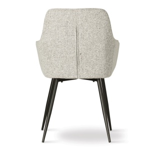 SCAUN DINING NANO, GRI/NEGRU, CONFECTIONAT DIN TAPITERIE DIN TEXTIL, SPUMA SI PICIOARE DIN METAL, STIL MODERN - Img 4