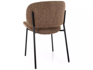 SCAUN DINING NOELLE CAPPUCCINO 45/NEGRU MAT, TAPITERIE DIN TEXTIL SI PICIOARE DIN METAL, STIL MODERN - Img 3