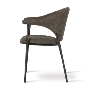 SCAUN DINING NOTI, GRI/NEGRU, CONFECTIONAT DIN TAPITERIE DIN TEXTIL, SPUMA SI PICIOARE DIN METAL, STIL MODERN - Img 3