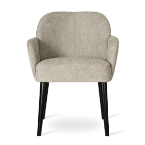 SCAUN DINING ORELI SUPREME, CONFECTIONAT DIN LEMN, SPUMA, ARCURI SI TEXTIL, BEJ/NEGRU, STIL MODERN - Img 2