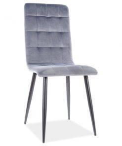 SCAUN DINING OTTO BLUVEL 14, GRI/NEGRU, CATIFEA/METAL, STIL MODERN, SIGNAL