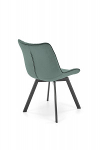 SCAUN DINING PIVOTANT K520, VERDE/NEGRU, TAPITERIE DIN CATIFEA SI PICIOARE DIN METAL , STIL MODERN - Img 3