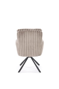 SCAUN DINING PIVOTANT K572, GRI/NEGRU, TAPITERIE DIN STOFA SI PICIOARE DIN METAL, STIL MODERN - Img 5