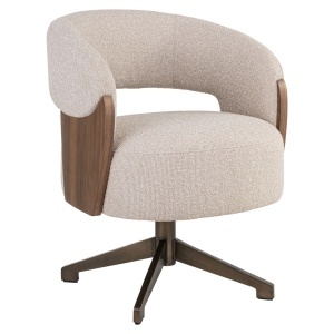 SCAUN DINING POLLUX, REALIZAT DIN METAL, LEMN DE FAG SI TEXTIL, CULOARE MARO/BEJ, DESIGN DEOSEBIT, RICHMOND INTERIORS - Img 6
