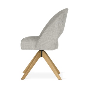 SCAUN DINING PONTE SUPREME WOOD, CONFECTIONAT DIN LEMN, SPUMA, ARCURI SI TEXTIL, GRI/NATURAL, STIL MODERN - Img 3
