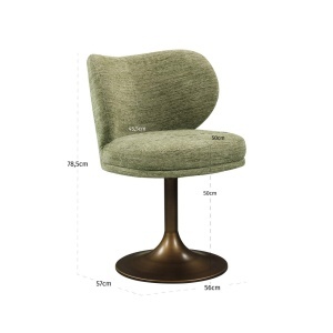 SCAUN DINING ROTATIV AMELY, DIN METAL SI TEXTIL, DE CULOARE CUPRU/FISTIC, RICHMOND INTERIORS - Img 6
