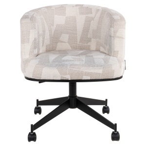SCAUN DINING ROTATIV CU ROTI, ROCHENNE, REALIZAT DIN METAL, LEMN DE FAG SI TEXTIL, CULOARE BEJ, DESIGN DEOSEBIT, RICHMOND INTERIORS - Img 3