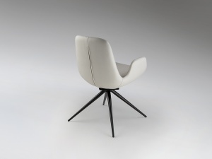 SCAUN DINING ROTATIV, DIN METAL SI TEXTIL, ZUNA, DE CULOARE ALB/GALBUI, DESIGN MODERN, SCHULLER - Img 4