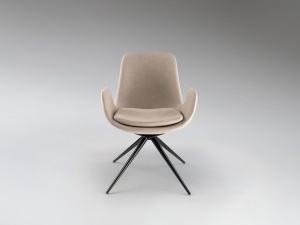 SCAUN DINING ROTATIV, DIN METAL SI TEXTIL, ZUNA, DE CULOARE BEJ, DESIGN MODERN, SCHULLER - Img 5