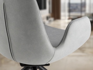 SCAUN DINING ROTATIV, DIN METAL SI TEXTIL, ZUNA, DE CULOARE GRI, DESIGN MODERN, SCHULLER - Img 4