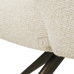 SCAUN DINING ROTATIV, MILLY, REALIZAT DIN METAL, FURNIR SI TEXTIL, CULOARE CREM, DESIGN DEOSEBIT, RICHMOND INTERIORS - Img 6