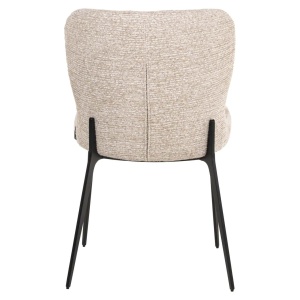 SCAUN DINING SERGIO NATURAL LINEAR, 214156, CONFECTIONAT DIN POLIESTER, METAL SI SPUMA, BEJ/NEGRU, STIL MODERN - Img 3