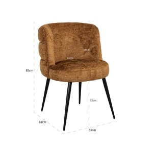 SCAUN DINING STELLA COGNAC FUSION 28, S4745, CONFECTIONAT DIN 100% POLIESTER, SPUMA, METAL SI LEMN DE PIN, RICHMOND INTERIORS - Img 3