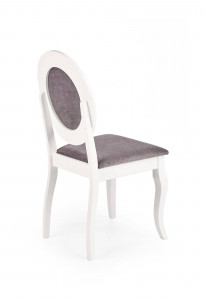 SCAUN DINING STIL BAROCK, GRI/ALB, CU TAPITERIE DIN STOFA FINA SI PICIOARE DIN LEMN MASIV, STIL CLASIC - Img 5