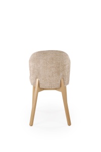SCAUN DINING STIL BASSO, BEJ 14/STEJAR NATURAL, CU TAPITERIE DIN STOFA SI PICIOARE DIN LEMN MASIV, STIL CLASIC - Img 5
