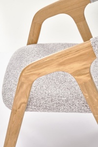 SCAUN DINING STIL BUENO, GRI DESCHIS/STEJAR, 52x62x72 cm, CONFECTIONAT DIN LEMN SI TAPITERIE DIN STOFA, STIL MODERN - Img 7