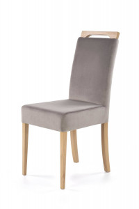 SCAUN DINING STIL CLARION, GRI RIVIERA 91/STEJAR, CU TAPITERIE DIN STOFA FINA SI PICIOARE DIN LEMN MASIV, STIL CLASIC