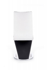SCAUN DINING STIL K194, NEGRU/ALB/CROM, CU TAPITERIE DIN PIELE ECOLOGICA, PLACAJ LACUIT SI PICIOARE DIN METAL, STIL MODERN - Img 3