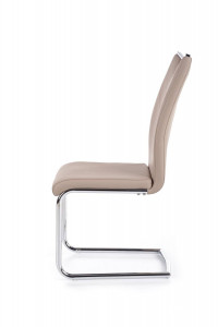 SCAUN DINING STIL K224, CAPPUCCINO/CROM, CU TAPITERIE DIN PIELE ECOLOGICA SI PICIOARE DIN METAL, STIL MODERN - Img 3