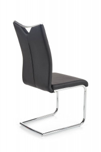 SCAUN DINING STIL K224, NEGRU/CROM, CU TAPITERIE DIN PIELE ECOLOGICA SI PICIOARE DIN METAL, STIL MODERN - Img 2