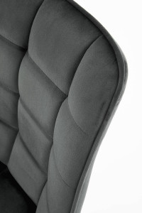 SCAUN DINING STIL K332, GRI INCHIS/NEGRU, CU TAPITERIE DIN CATIFEA SI PICIOARE DIN METAL, STIL MODERN - Img 8