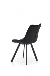 SCAUN DINING STIL K332, NEGRU/NEGRU, CU TAPITERIE DIN CATIFEA SI PICIOARE DIN METAL, STIL MODERN - Img 7