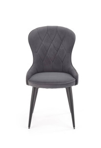 SCAUN DINING STIL K366, GRI/NEGRU, CU TAPITERIE DIN CATIFEA SI PICIOARE DIN METAL, STIL MODERN - Img 7