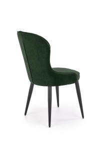 SCAUN DINING STIL K366, VERDE INCHIS/NEGRU, CU TAPITERIE DIN CATIFEA SI PICIOARE DIN METAL, STIL MODERN - Img 4