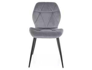 SCAUN DINING STIL RICK, GRI BLUVEL 14/NEGRU MAT, TAPITERIE DIN CATIFEA SI PICIOARE DIN METAL, STIL MODERN - Img 3