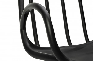 SCAUN DINING/TERASA CASTERIA, NEGRU, DIN POLIPROPILENA SI METAL, STIL MODERN - Img 5