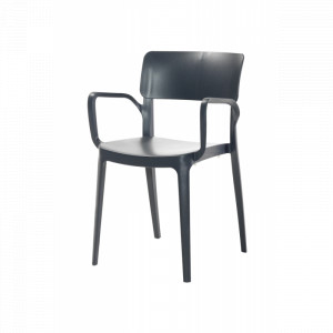 SCAUN DINING/TERASA VENTURA CU MANERE, ANTRACIT, MEX