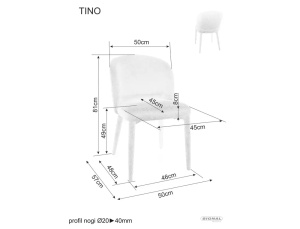 SCAUN DINING TINO, WIND GRI DESCHIS 84, DIN STOFA SI METAL, STIL MODERN - Img 3