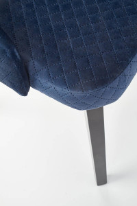 SCAUN DINING TOLEDO 3, ALBASTRU MONOLITH 77/NEGRU, CU TAPITERIE DIN CATIFEA SI PICIOARE DIN LEMN MASIV, STIL CLASIC - Img 6
