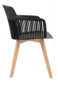 SCAUN DINING TORRE WOOD, CONFECTIONAT DIN POLIPROPILENA, LEMN SI METAL, STIL MODERN - Img 2