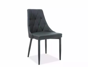SCAUN DINING TRIX B, NEGRU BLUVEL 19/NEGRU MAT, TAPITERIE DIN CATIFEA SI PICIOARE DIN METAL, STIL MODERN