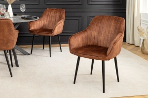 SCAUN DINING, TURIN, TEXTIL FOARTE FIN SI PICIOARE DIN METAL, CULOARE MARO, ARTIM GROUP SELECTION - Img 5