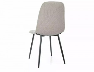 SCAUN DINING TWIST, GRI 07/NEGRU MAT, TAPITERIE DIN STOFA SI PICIOARE DIN METAL, STIL MODERN - Img 3