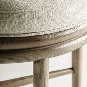 SCAUN ELEGANT VARAIRE, DIN LEMN DE STEJAR MARO SI TEXTIL ALB, DESIGN COLONIAL, VICAL HOME - Img 6