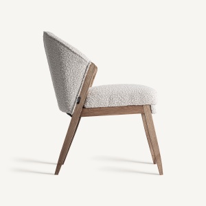 SCAUN EXCLUSIVIST GUERET, CULOARE MARO/ALB-GRI, DIN LEMN SI TEXTIL BOUCLE, VICAL HOME - Img 3