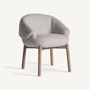 SCAUN EXCLUSIVIST JACQUARD, CULOARE BEJ/GRI, DIN LEMN SI TEXTIL, VICAL HOME - Img 2