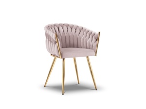 SCAUN EXCLUSIVIST SHIRLEY ROZ PUDRA, TAPITERIE DIN CATIFEA SI AURIU, STIL MODERN, ARTIM GROUP SELECTION - Img 1