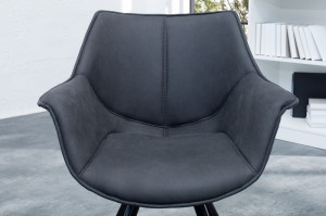 SCAUN, GRI ANTICHIZAT, PENTRU BIROURI/SALI DE CONFERINTA, DUTCH RETRO, COD 37612, DESIGN RETRO VINTAGE - Img 5