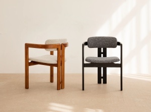 SCAUN LLEVANT, DIN TEXTIL SI LEMN, BEJ/MARO, MICADONI, STIL MODERN - Img 7