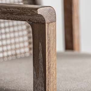 SCAUN MATTIA, DIN LEMN DE FRASIN NATUR ANTICHIZAT SI TEXTIL, DESIGN CONTEMPORAN, VICAL HOME - Img 5