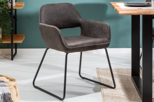 SCAUN MUSTANG GRI ANTIC STIL RETRO VINTAGE