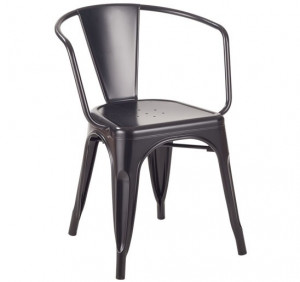 SCAUN NEGRU DIN OTEL TOWER ARM, REALIZAT DIN OTEL INOXIDABIL, STIL MODERN